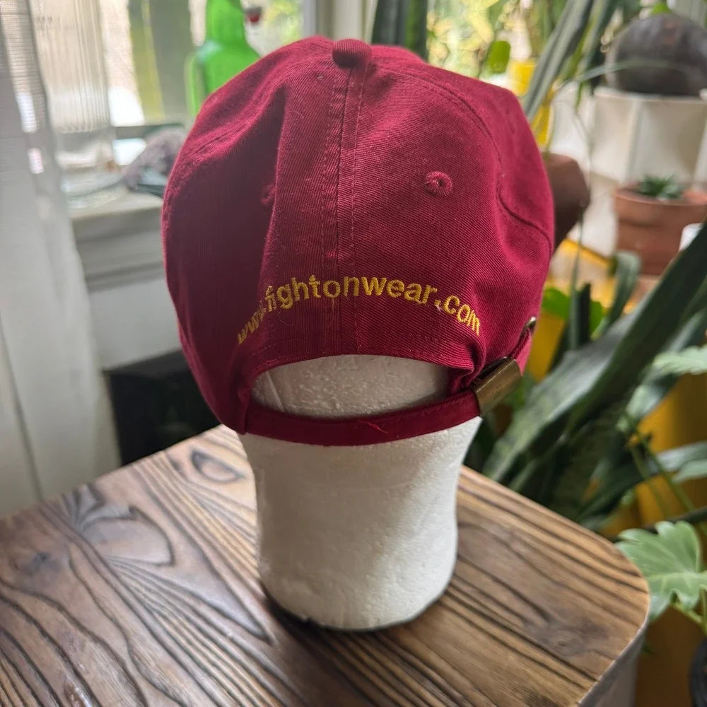 Fight On Wear USC Trojans Dad‎ Hat Cardinal Red Yellow Embroidered Baseball Cap